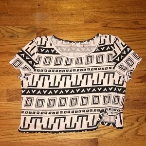 White tribal crop top